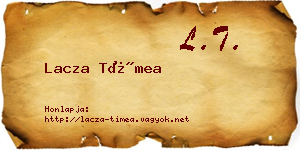 Lacza Tímea névjegykártya